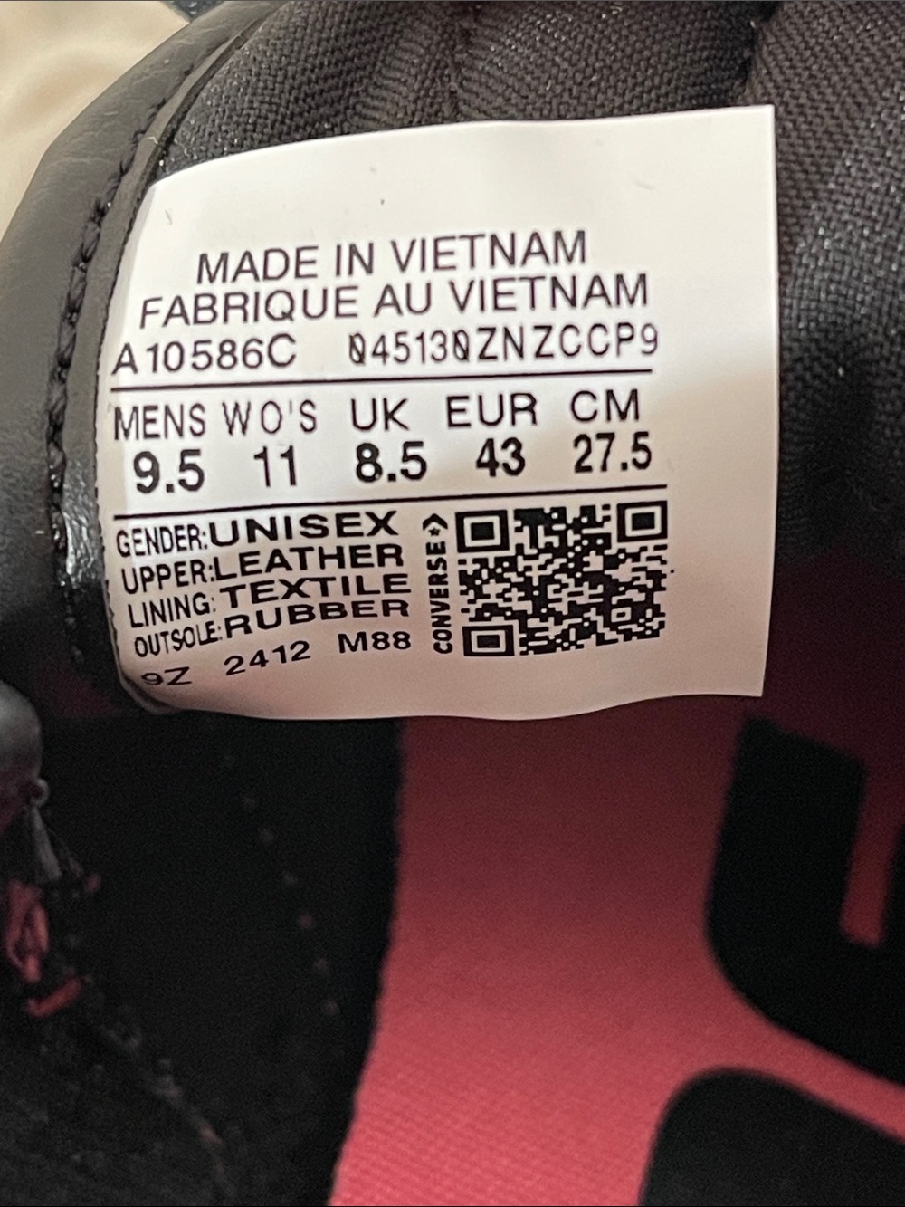 CONVERSE FASTBREAK PRO MID Cordura Sneakers Total Eclipse & Pink Size 11 NEW - Picture 12 of 14